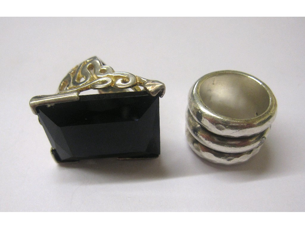 Appraisal: Two gem set silver rings