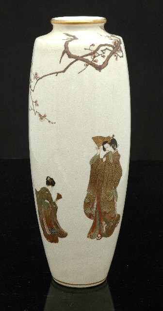 Appraisal: A JAPANESE SATSUMA VASE Meiji Period Of tall tapering form