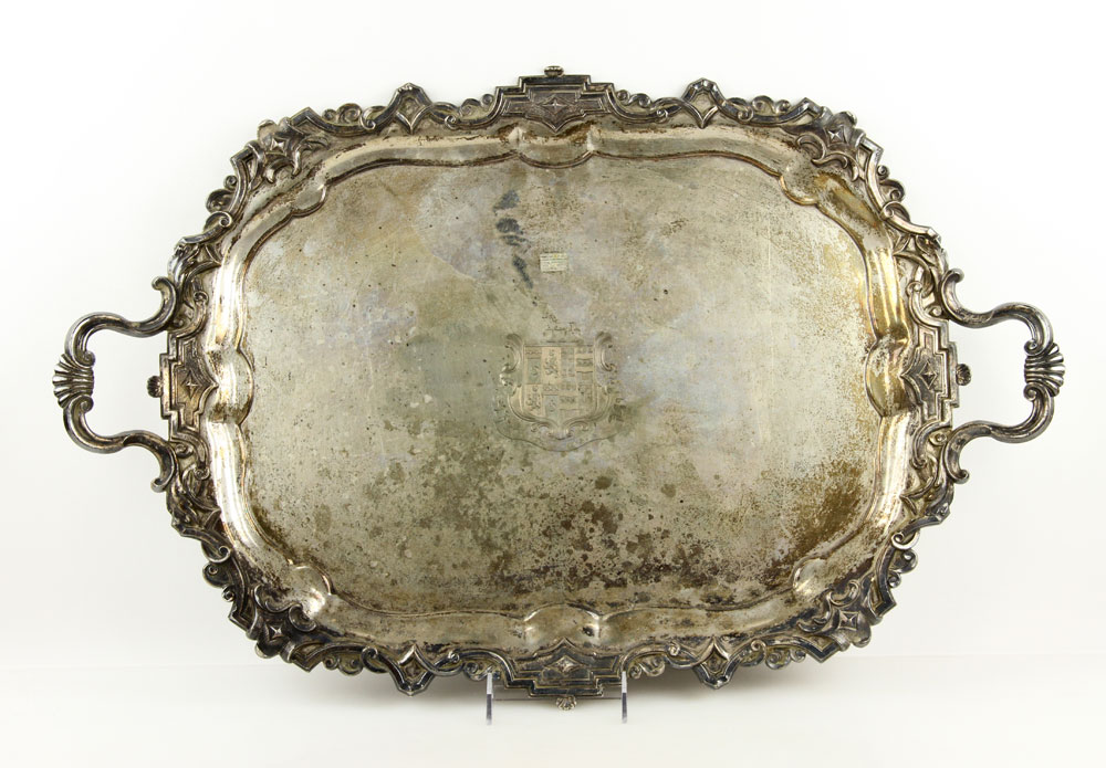 Appraisal: - th C English Silver Plated Tray th century English