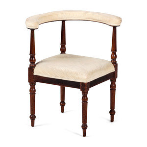 Appraisal: A Continental Turned Corner Chair Height x width inches Property