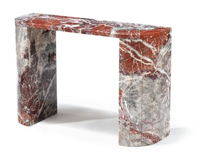 Appraisal: UNKNOWN mid th century Console Rouge marble table possibly made