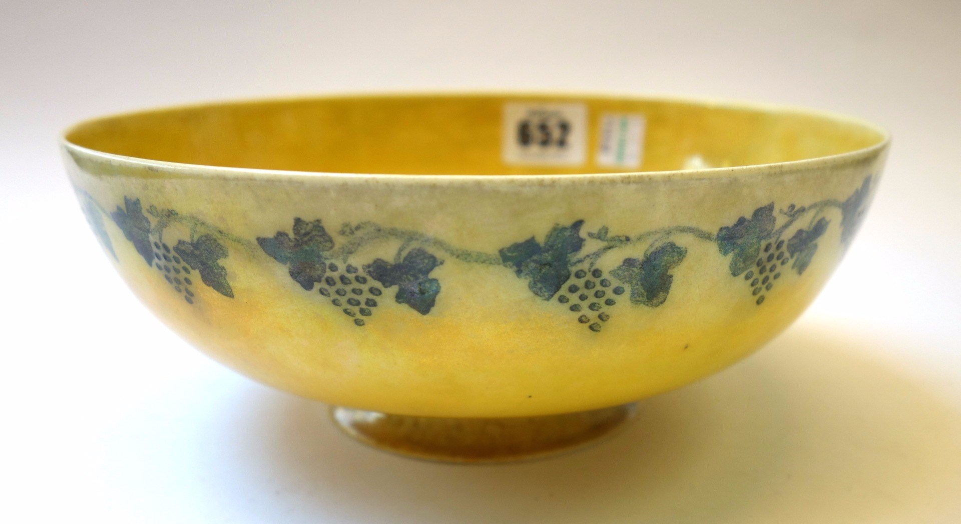 Appraisal: A Ruskin porcelain bowl dated yellow lustre with a band