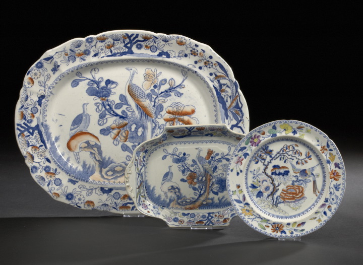 Appraisal: Three Pieces of English Chinoiserie Ironstone second quarter th century