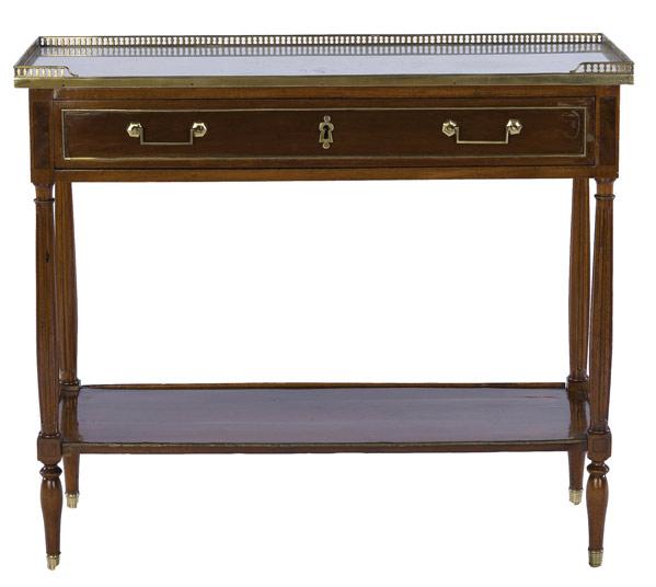 Appraisal: LOUIS XVI PIER TABLE With single drawer brass gallery and