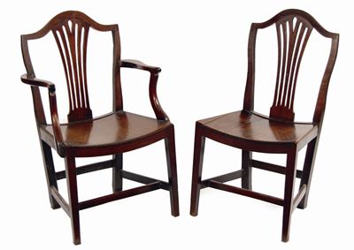 Appraisal: A set of six George III mahogany East Anglian dining