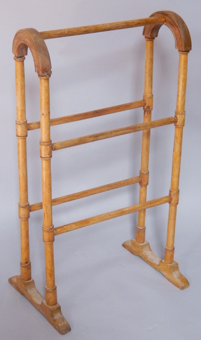 Appraisal: A Victorian stained beech towel rail cm x cm x