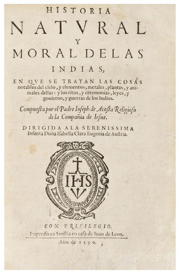 Appraisal: ACOSTA Jos de c - Historia Natural y Moral de