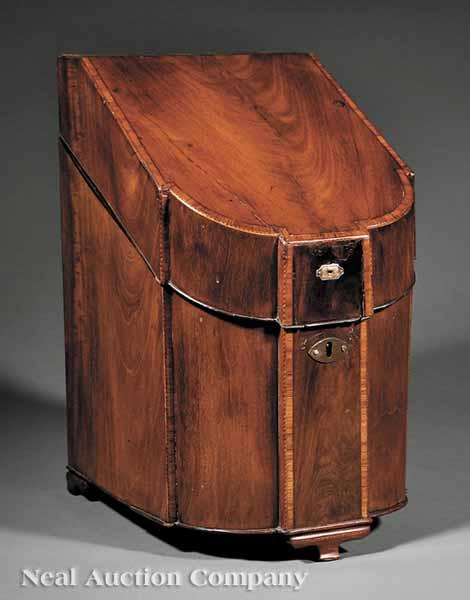 Appraisal: A George III Rosewood Banded and Mahogany Stationery Box late