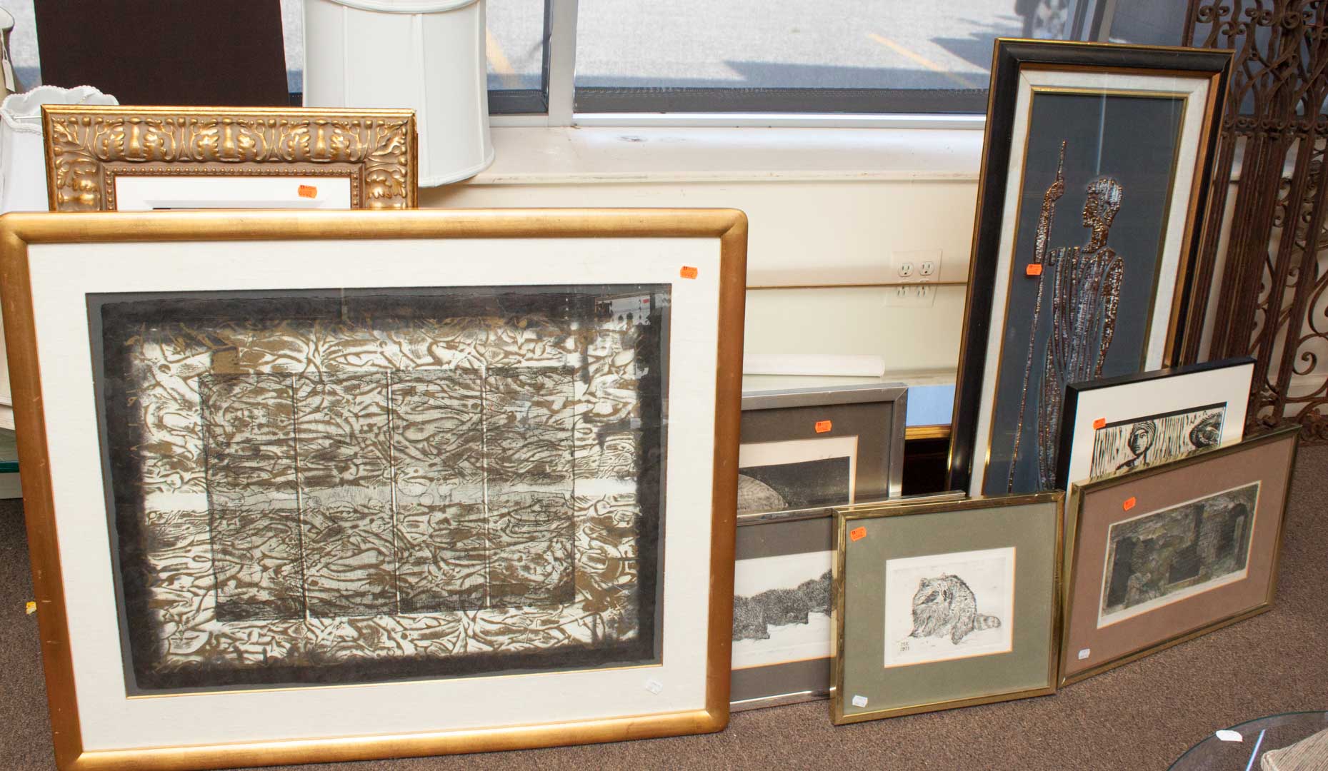 Appraisal: Nine assorted framed artworks