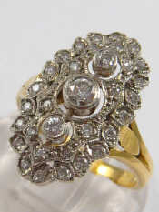 Appraisal: An carat gold marquise shape diamond ring the principal round