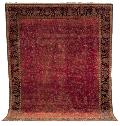 Appraisal: Mohtashem Kashan carpet late th c with overall floral design