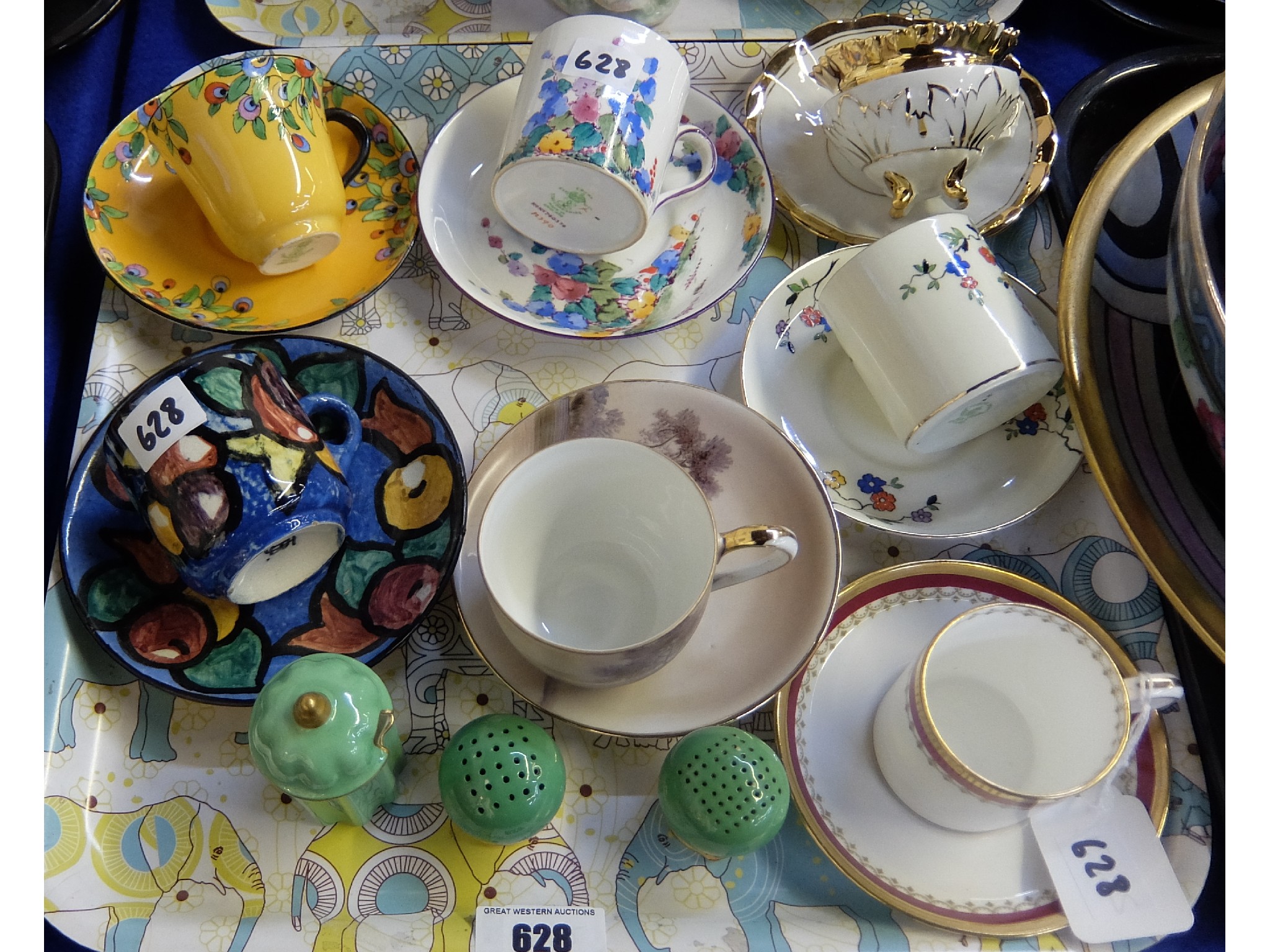 Appraisal: Assorted coffee cans and saucers including Crown Staffordshire Tuscan etc