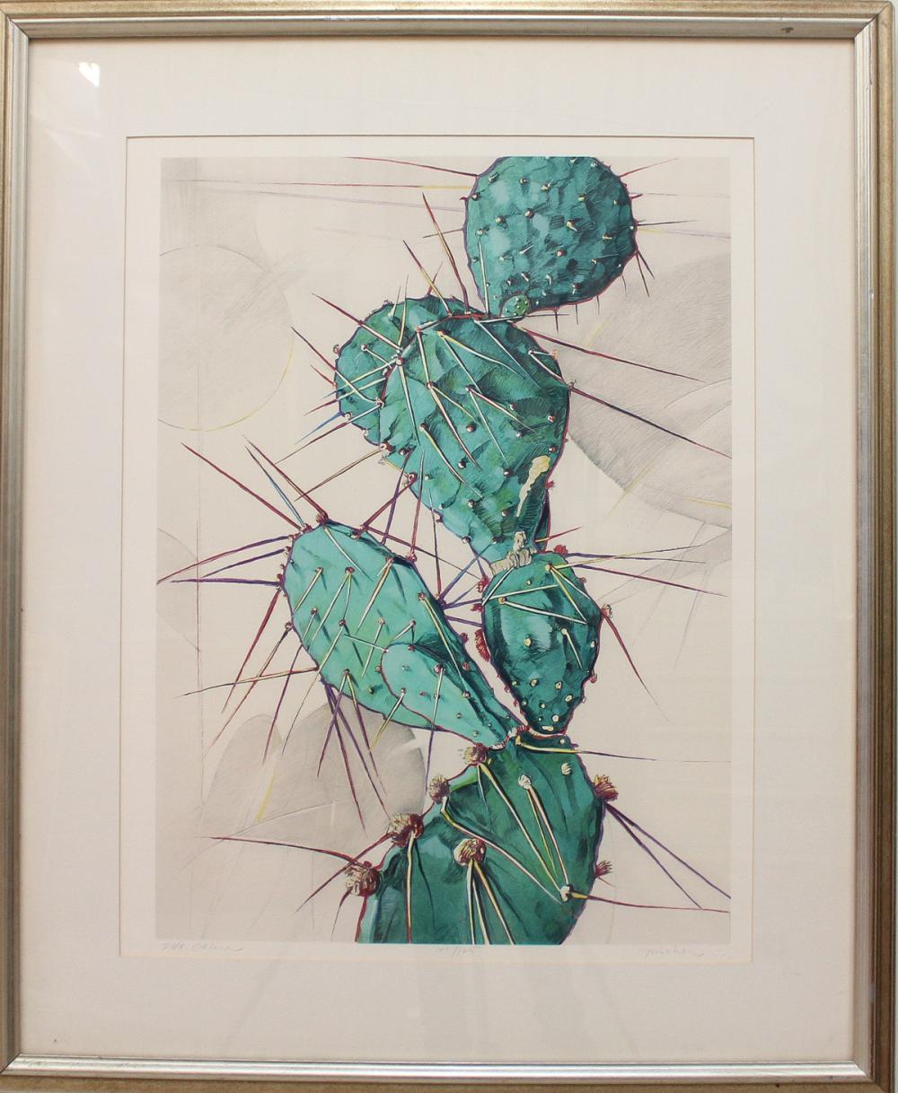 Appraisal: JOHN FINCHER New Mexico born lithograph cacti Signed lower right