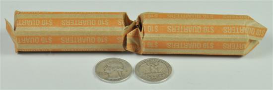 Appraisal: Two Rolls of Washington Quarters All silver Dates are -D