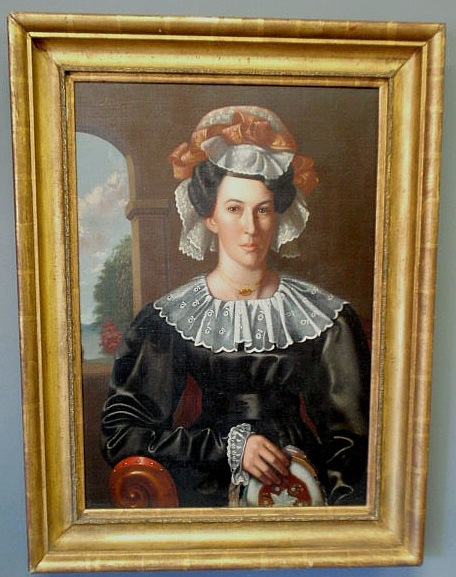 Appraisal: West Samuel S American b oil on canvas portrait of