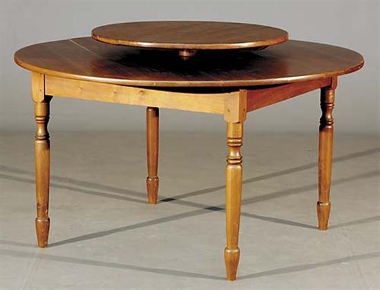 Appraisal: Country Sheraton walnut table with lazy susan circular form centered