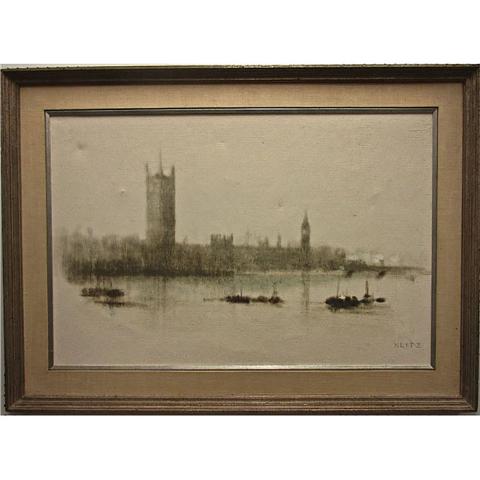 Appraisal: ANTON KLITZ BRITISH - HOUSES OF PARLIAMENT OIL ON CANVAS