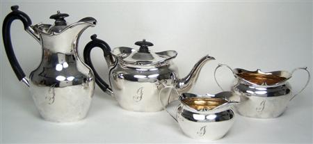 Appraisal: A four piece tea and coffee service Glasgow comprising coffee