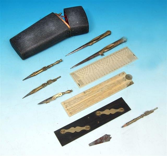 Appraisal: A GEORGIAN SHAGREEN CASED DRAWING INSTRUMENT SET by Dollond of