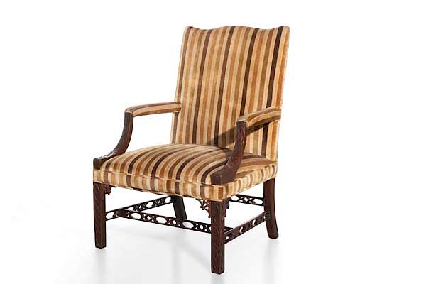 Appraisal: A George III mahogany library armchair A George III blind