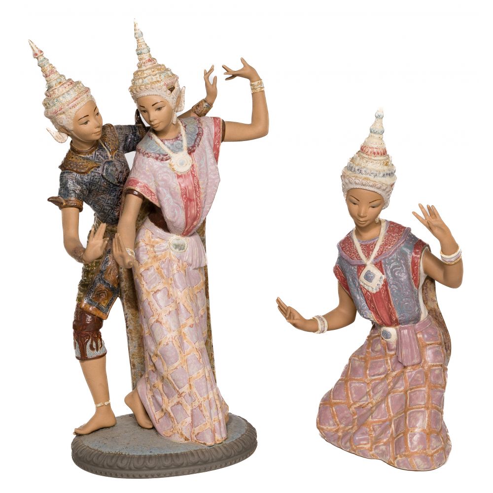 Appraisal: LLADRO THAI GRES FIGURINES items including Thailandia retired and Thai