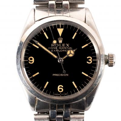 Appraisal: A gentleman's Rolex Oyster Explorer wristwatch with black gloss dial