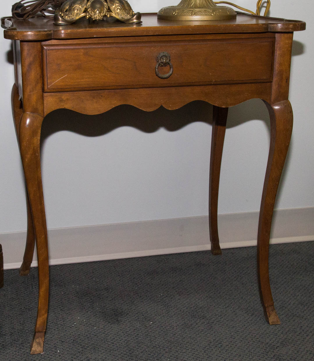 Appraisal: Continental style fruitwood one-drawer stand