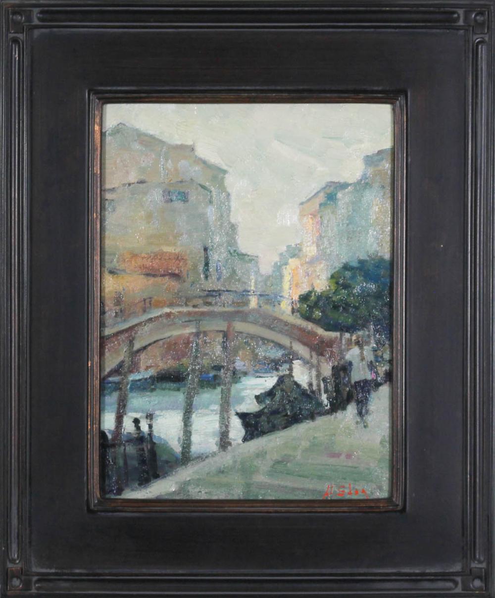 Appraisal: NICK STOQ United States st century oil on board Venice