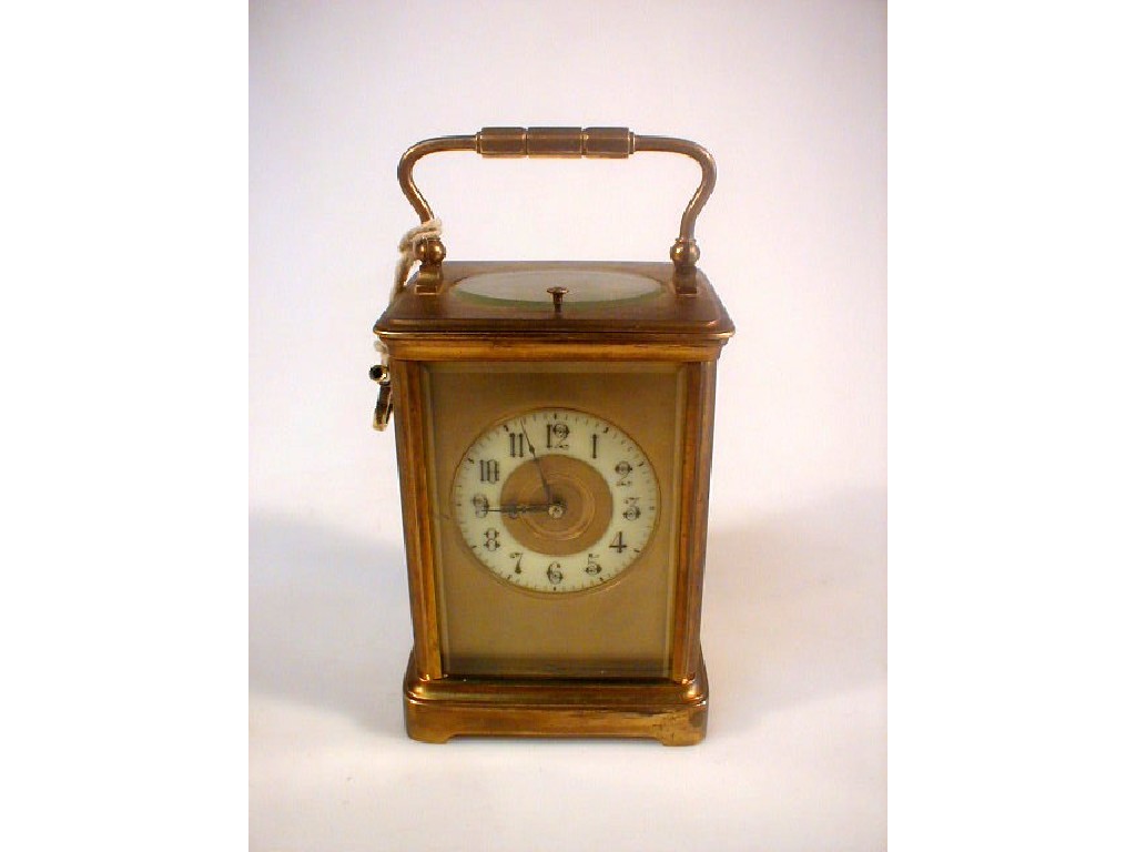 Appraisal: A gilt brass carriage clock