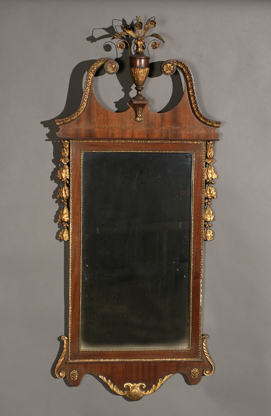 Appraisal: George III Style Parcel Gilt Mahogany Mirror First Half th