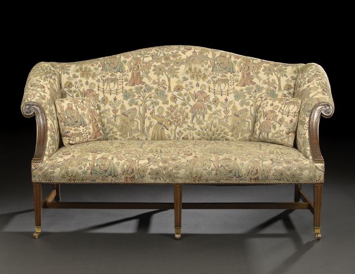 Appraisal: George III-Style Mahogany Sofa fourth quarter th century the domed