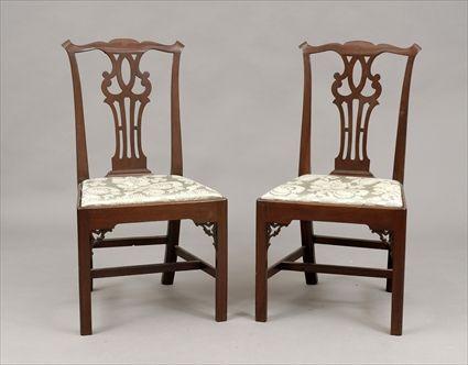 Appraisal: Pair of George III Mahogany Side Chairs x in