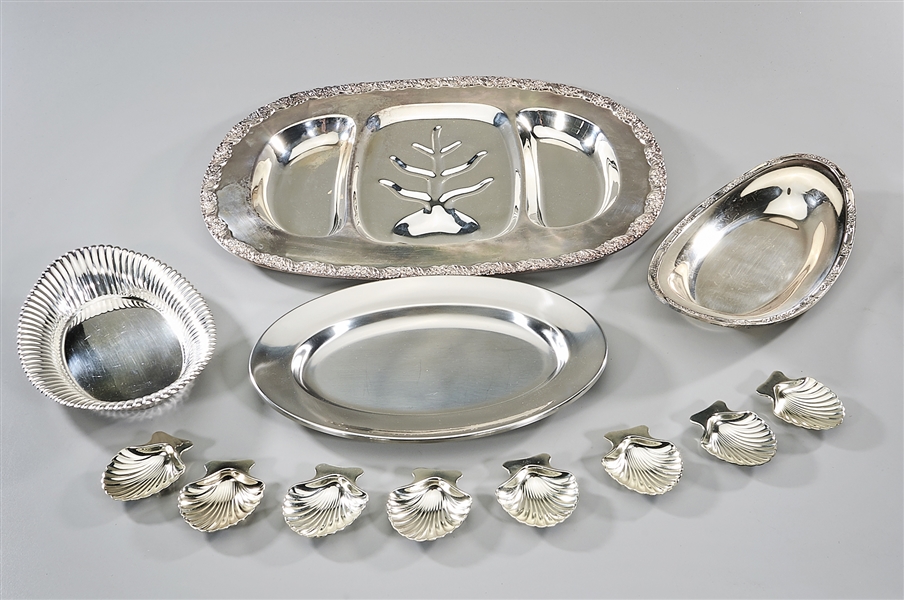 Appraisal: Group of silver plate table service items including three plate