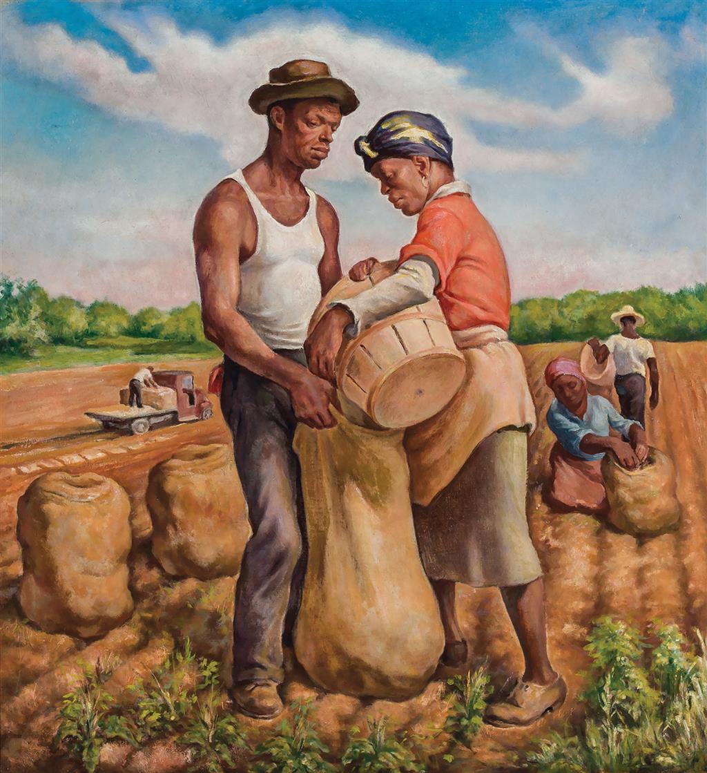 Appraisal: DANIEL RALPH CELENTANO American - The Potato Pickers Homage oil