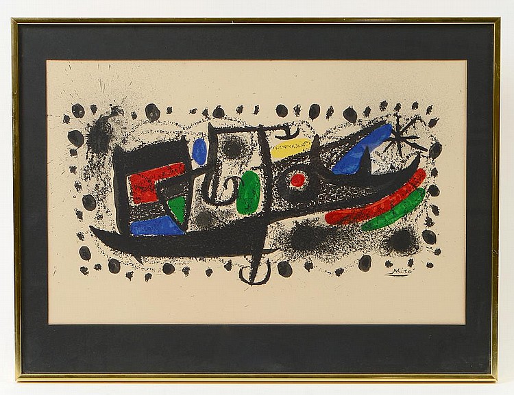 Appraisal: JOAN MIRO SPANISH - Star Scene Signed in the stone