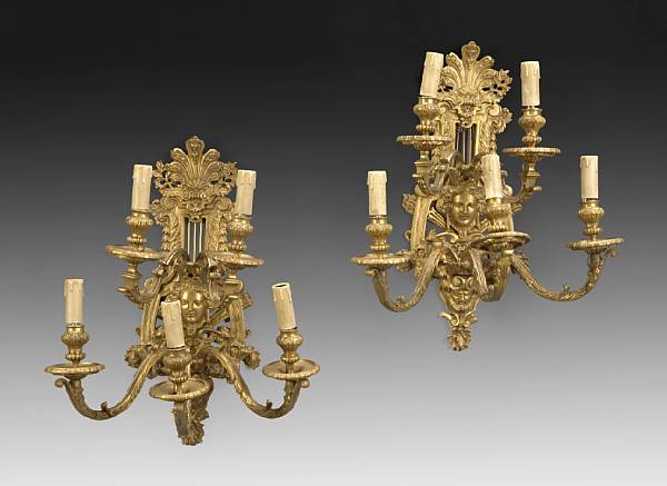 Appraisal: A set of four R gence style gilt bronze bras