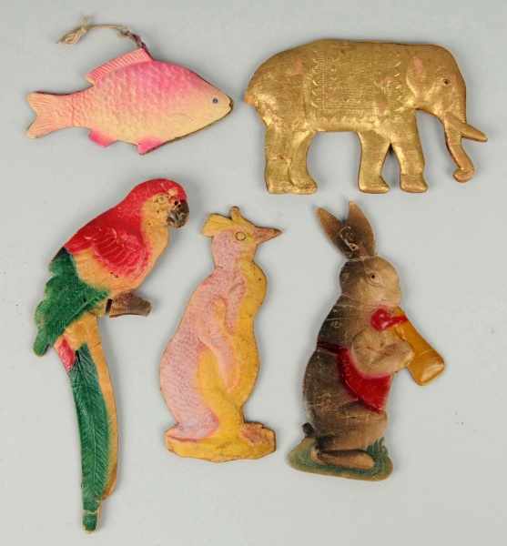 Appraisal: Lot of German Dresden Ornaments Description Includes one rabbit one