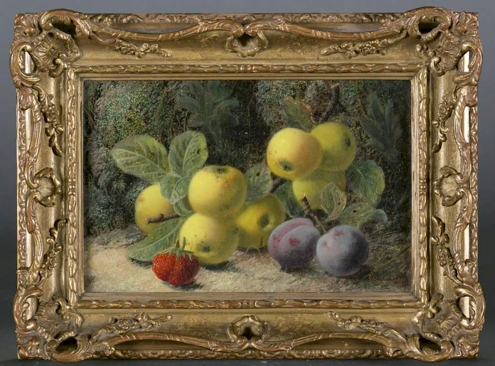 Appraisal: Clare Oliver Still life of fruit oil on canvas Clare