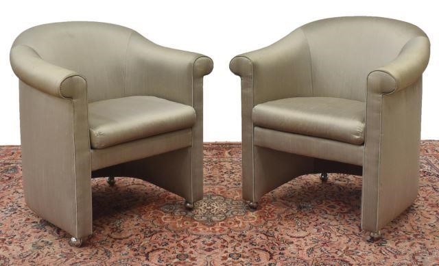 Appraisal: lot of Beacon Hill barrel-back club chairs late th c