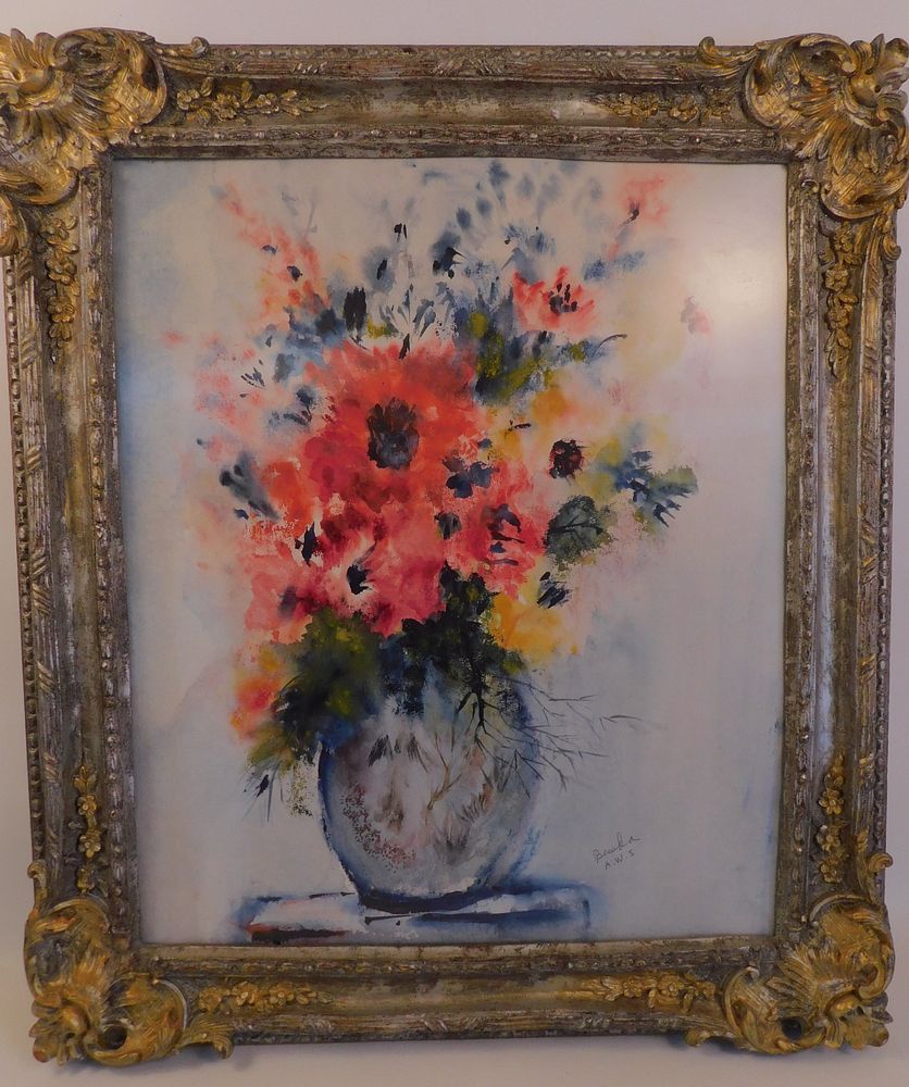 Appraisal: BESEDA STILL LIFE PAINTING Watercolor painting still life of flowers