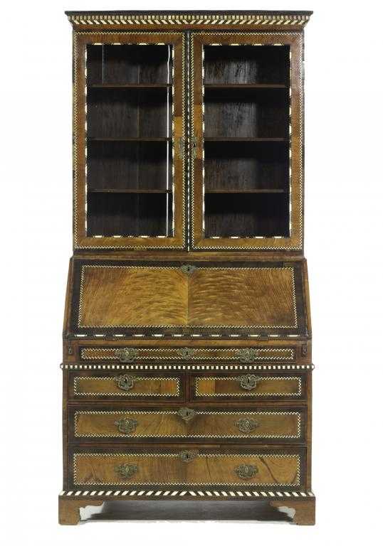 Appraisal: A FLEMISH IVORY AND EBONY INLAID padouk and ROSEWOOD AND