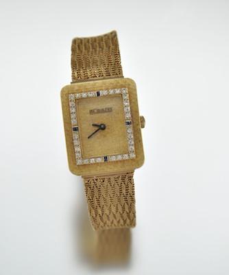 Appraisal: A LeCoultre Wrist Watch with Diamond Bezel k yellow gold