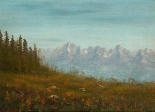 Appraisal: Wind River Mountains by Albert Bierstadt Albert Bierstadt - oil