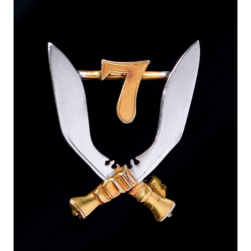 Appraisal: th Gurkha Rifles A two colour ct gold sweetheart brooches