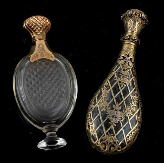 Appraisal: A th century French silver gilt mounted scent bottle and