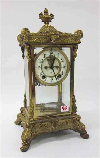 Appraisal: CRYSTAL REGULATOR MANTEL CLOCK Ansonia Clock Co ''Elysian'' model c