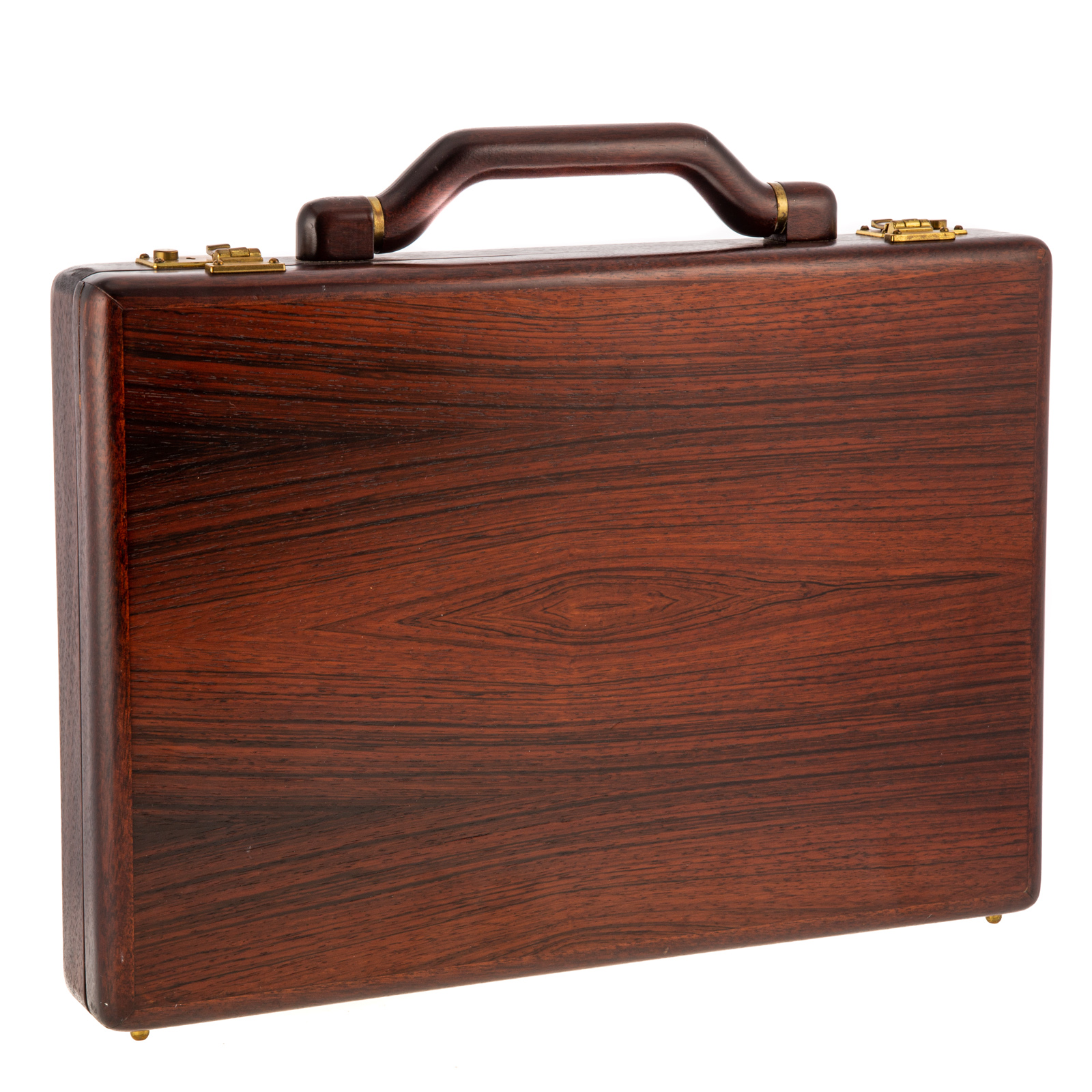 Appraisal: ROSEWOOD BRIEF CASE th century brass mounted rosewood briefcase with