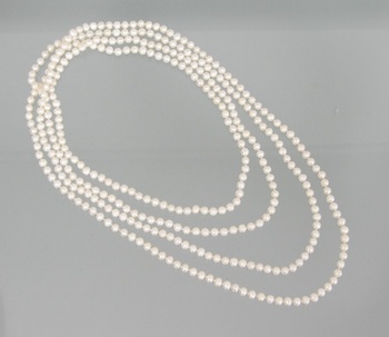 Appraisal: A Long Rope of Freshwater Cultured Pearls Hand-knotted with -