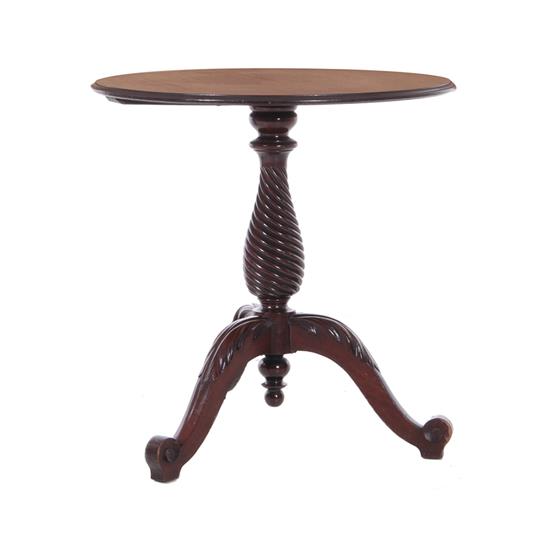 Appraisal: English mahogany wine table early th century molded edge top