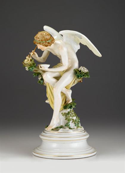 Appraisal: Large Meissen porcelain figure of Cupid after a model by